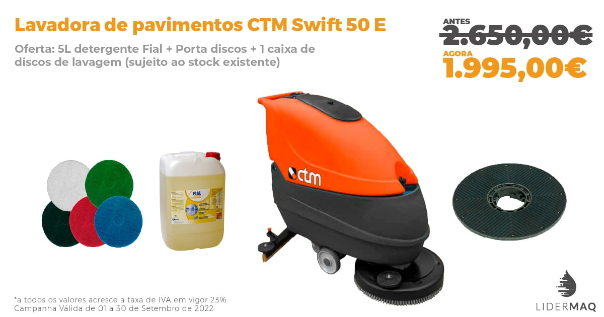 Lavadora de pavimentos CTM Swift 50 E – Promoção