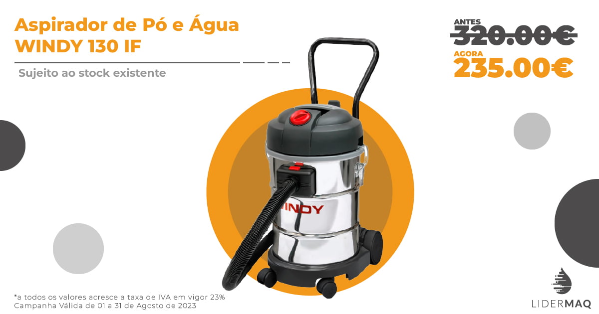 Aspirador de Pó e Água WINDY 130 IF Promoção - Lidermaq